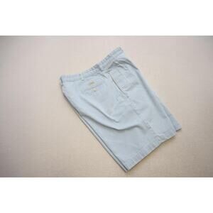 VTG Polo Ralph Lauren Khaki Chino Shorts Pleated Rugged Blue Mens Size 36